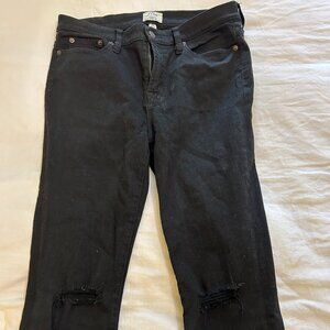 J Crew Black Skinny Distressed Jeans